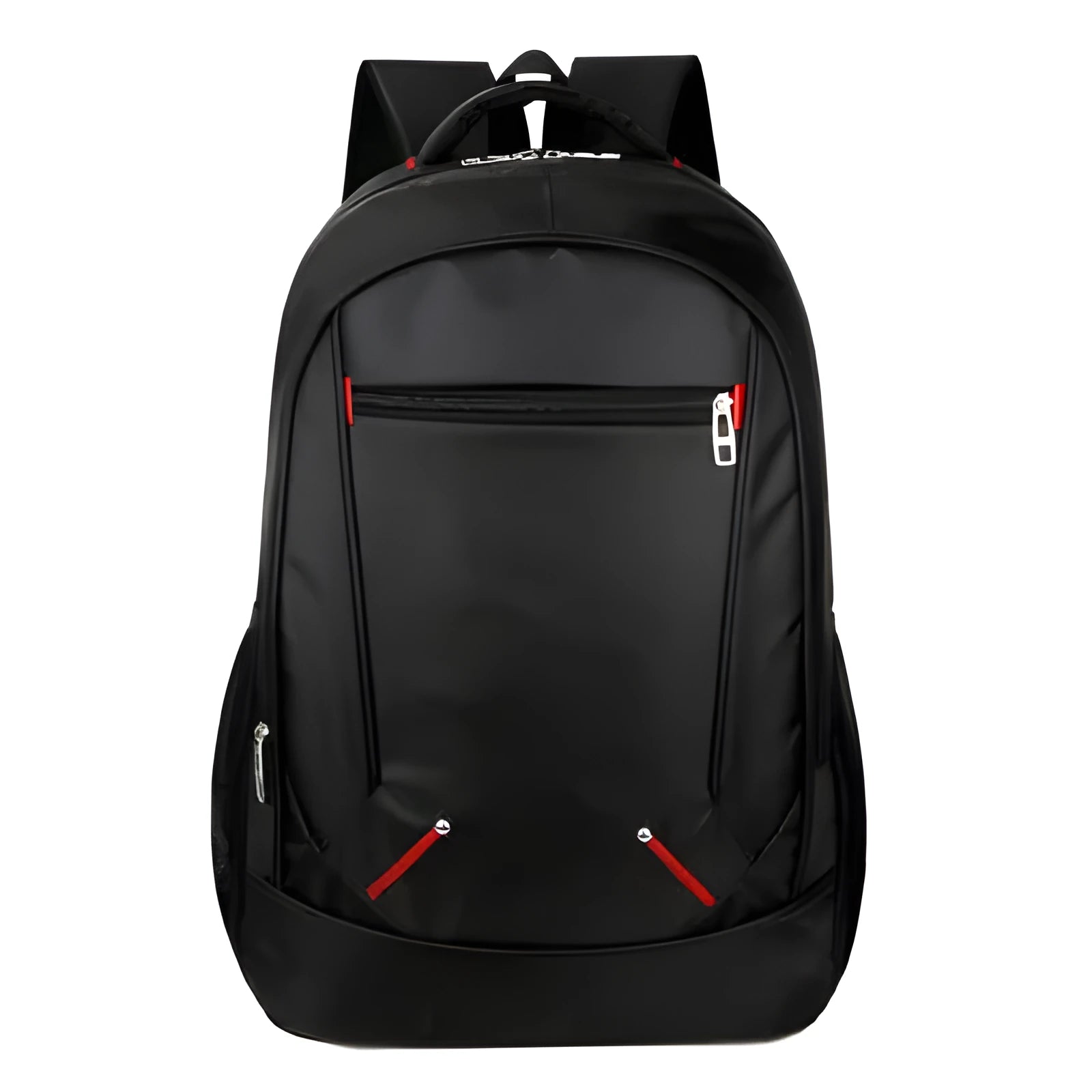 Black Oxford cloth laptop backpack with anti-theft design, 15 inch size, 31cm by 47cm by 16cm