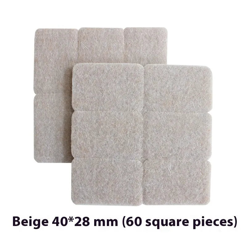 Beige plastic furniture leg stopper pads in assorted round and square sizes for floor protection