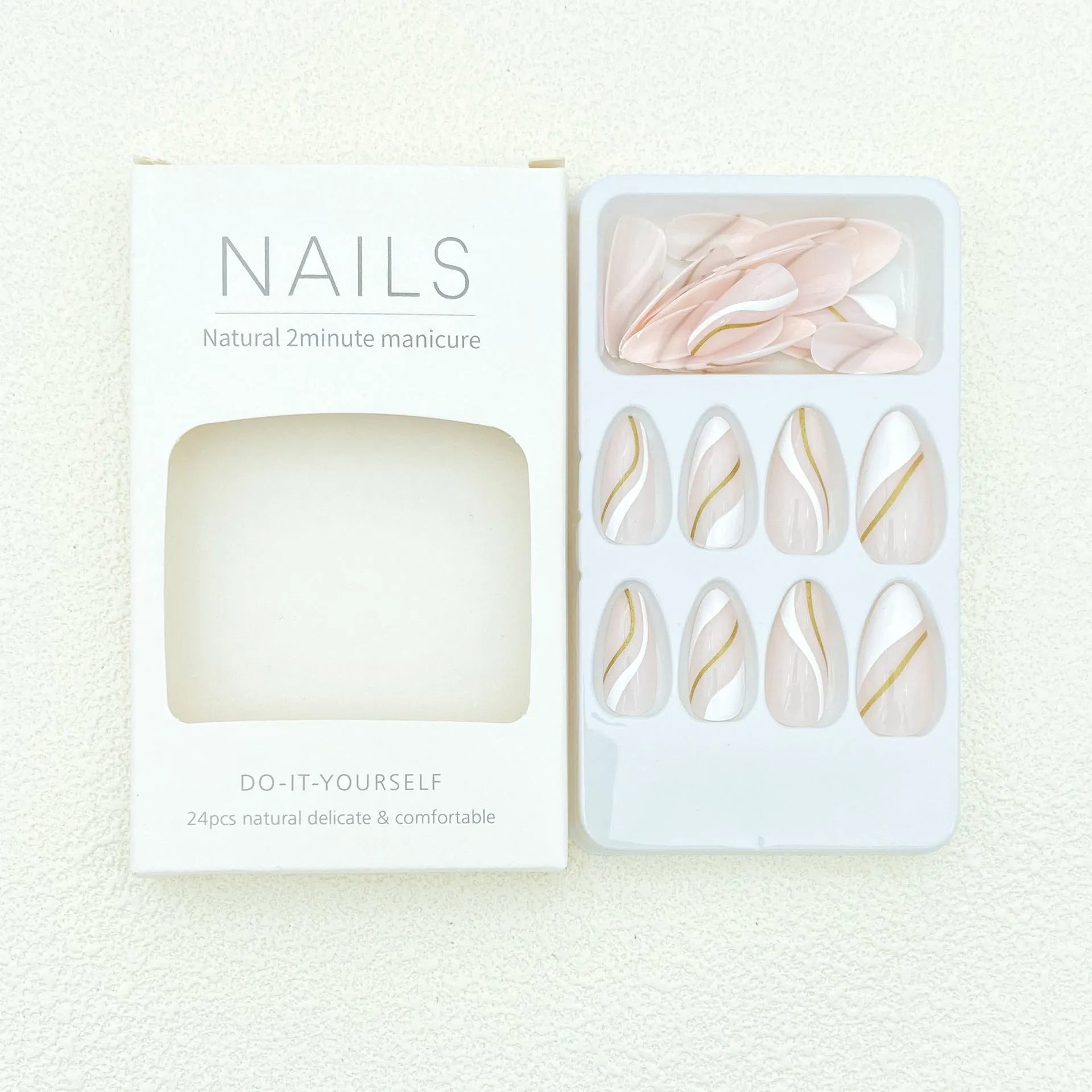 Golden lines plaid pattern nail stickers in JF0518 jelly glue colour with medium wearable drop shape