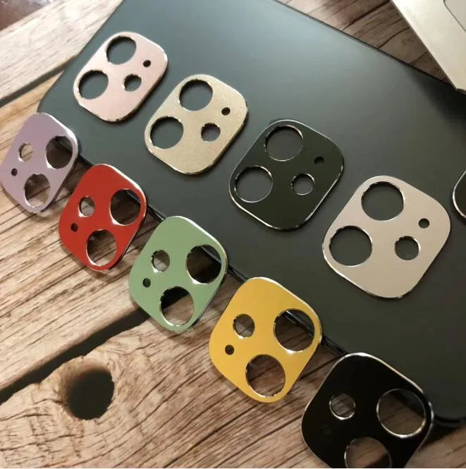 Metal lens protection ring for Apple iPhone 11 and iPhone 11 Pro camera in various colours.