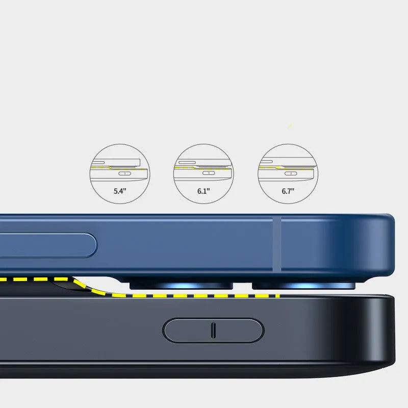 Magnetic wireless 10000mAh mini power bank in blue with 20W fast charging and multi-port output
