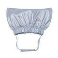 Adjustable shower cap for pets in silver colour showing ear protection design