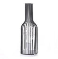 Iron hollow table lamp in red wine glass design with warm white LED lighting