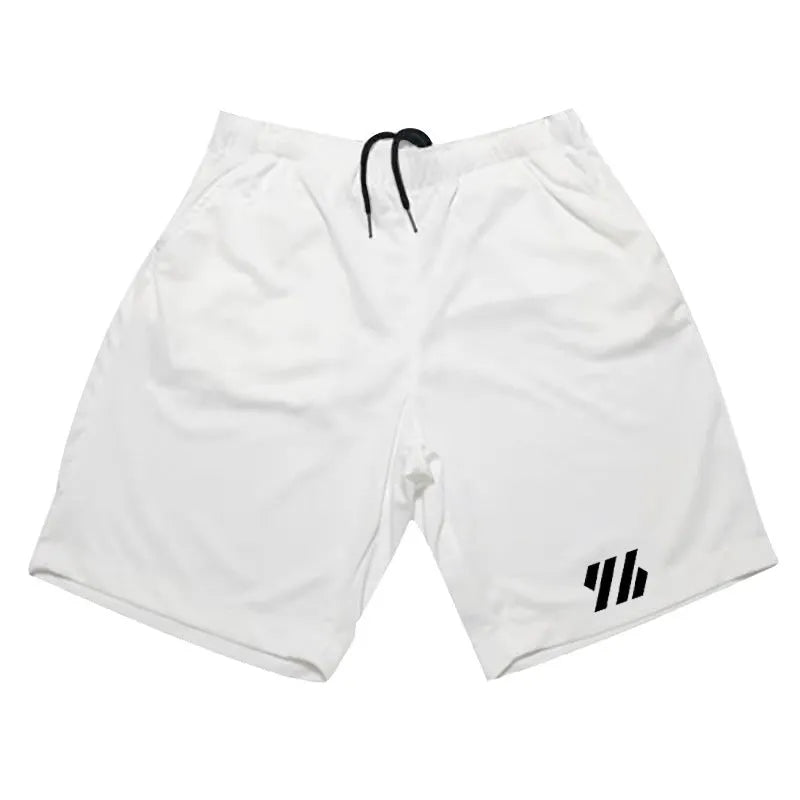 Metallic silk fabric men's running shorts in loose fit design with no liner