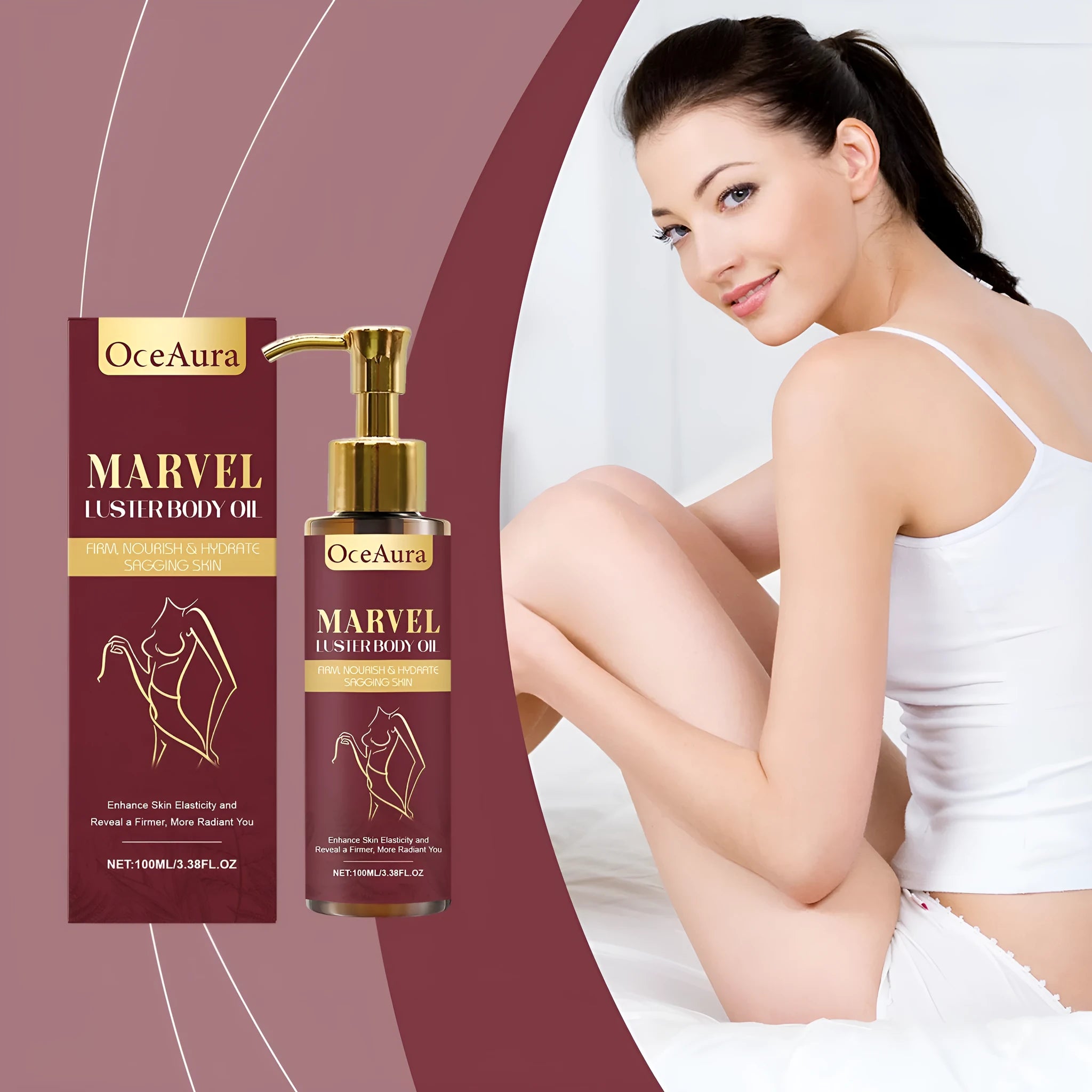 Gloss Care Body Massage Oil 100ml bottle with jojoba and sweet almond oils for skin glow