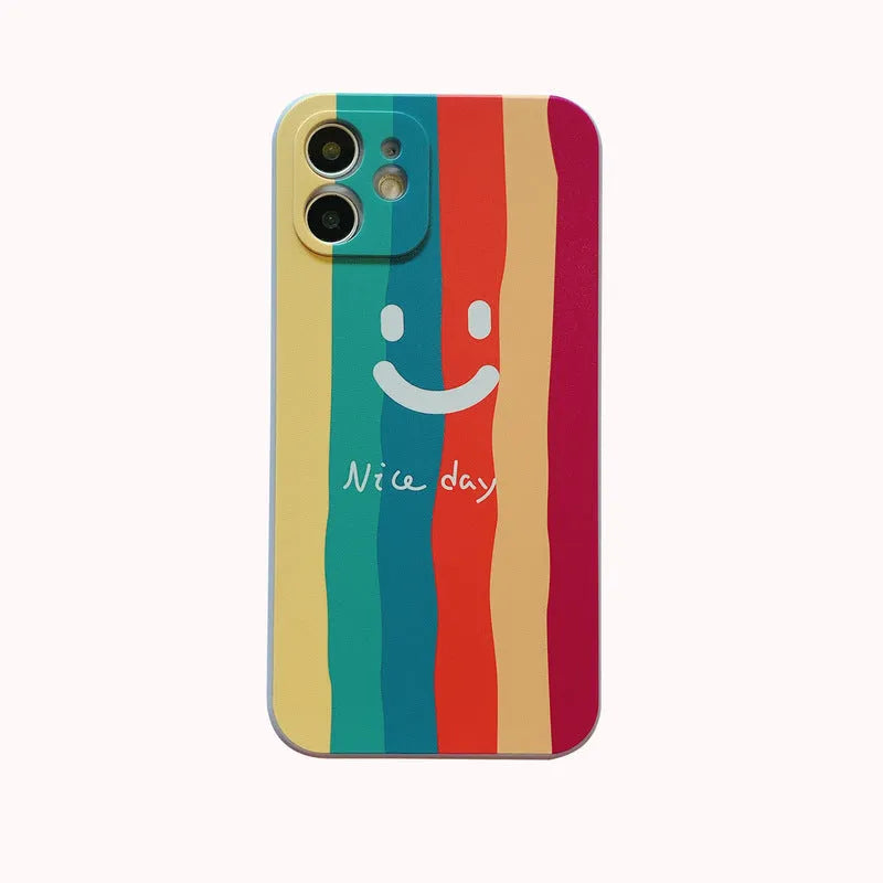 Simple TPU phone case back cover with painted smiley design for iPhone X