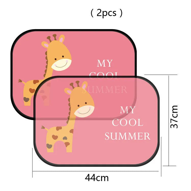Electrostatic car side window sun shades with animal designs in nylon mesh