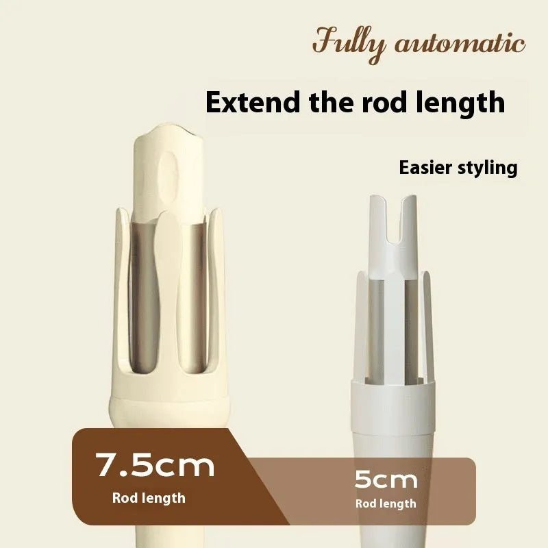 Automatic hair curler with 32mm barrel in white colour with AC power cable