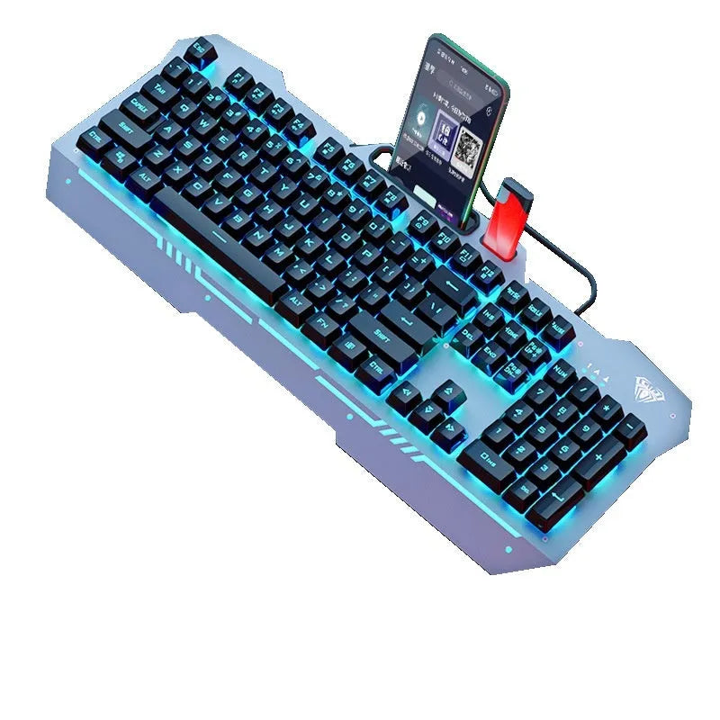 F3010 mechanical keyboard gaming bundle with metal construction and matching mouse and headset