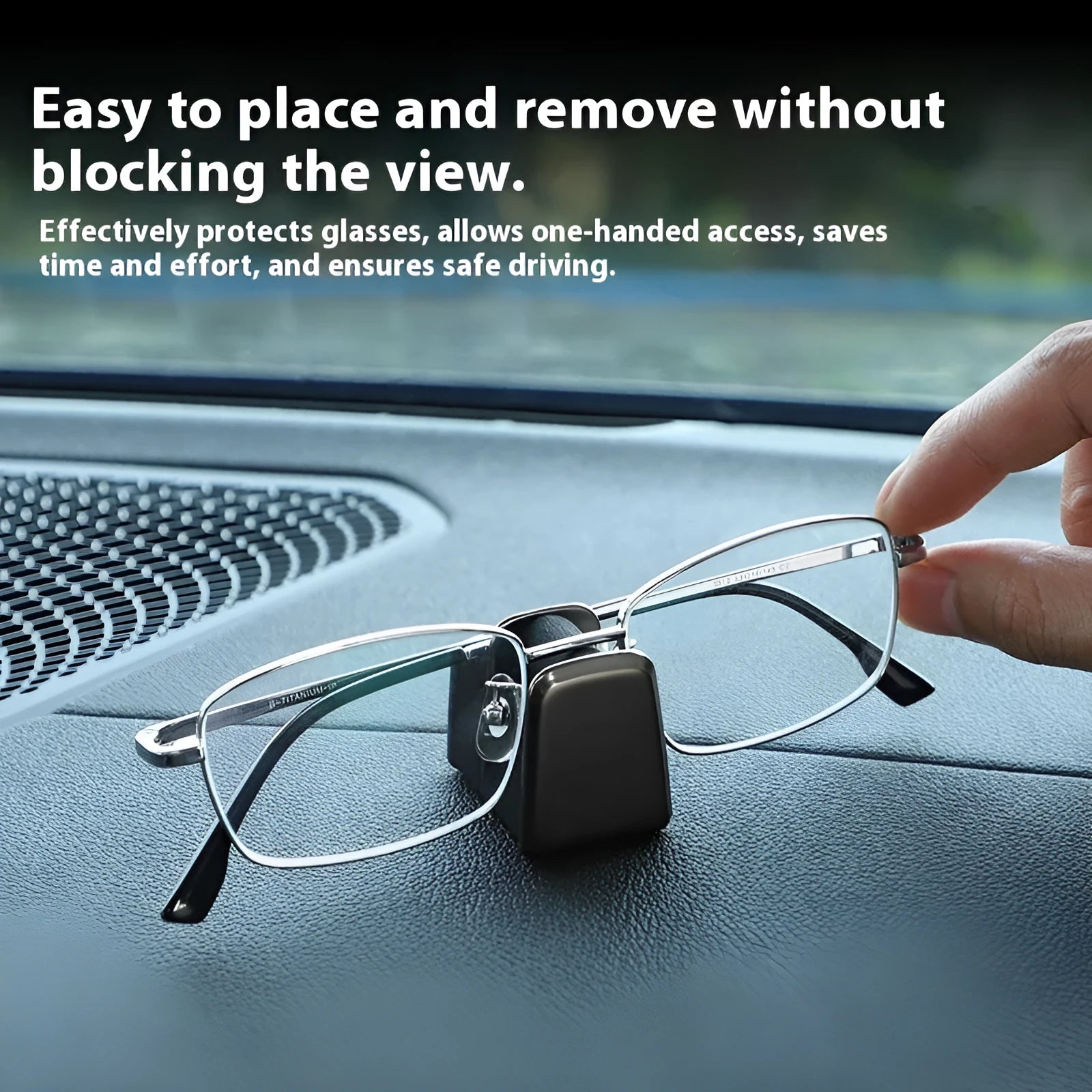 Zinc alloy leather glasses clip for car dashboard in choice of colours