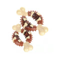Natural rubber bone-shaped dog molar toy for teeth cleaning in two sizes
