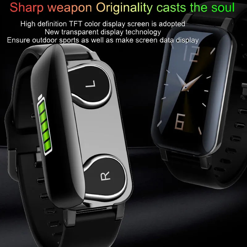 Call Bracelet smart bracelet in black, blue, or coffee colour on a wrist