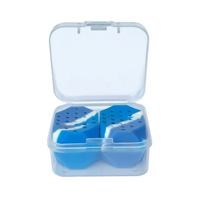 Two camouflage pattern silicone facial exercise balls for jawline training in transparent box