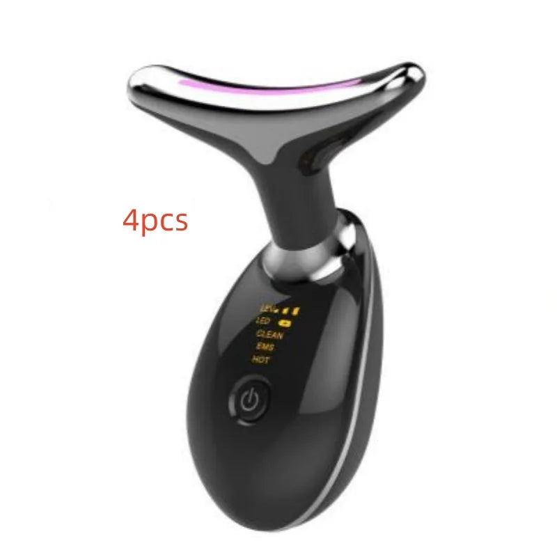 Beauty neck fade care massage instrument with ultrasonic infrared colour light functions in white