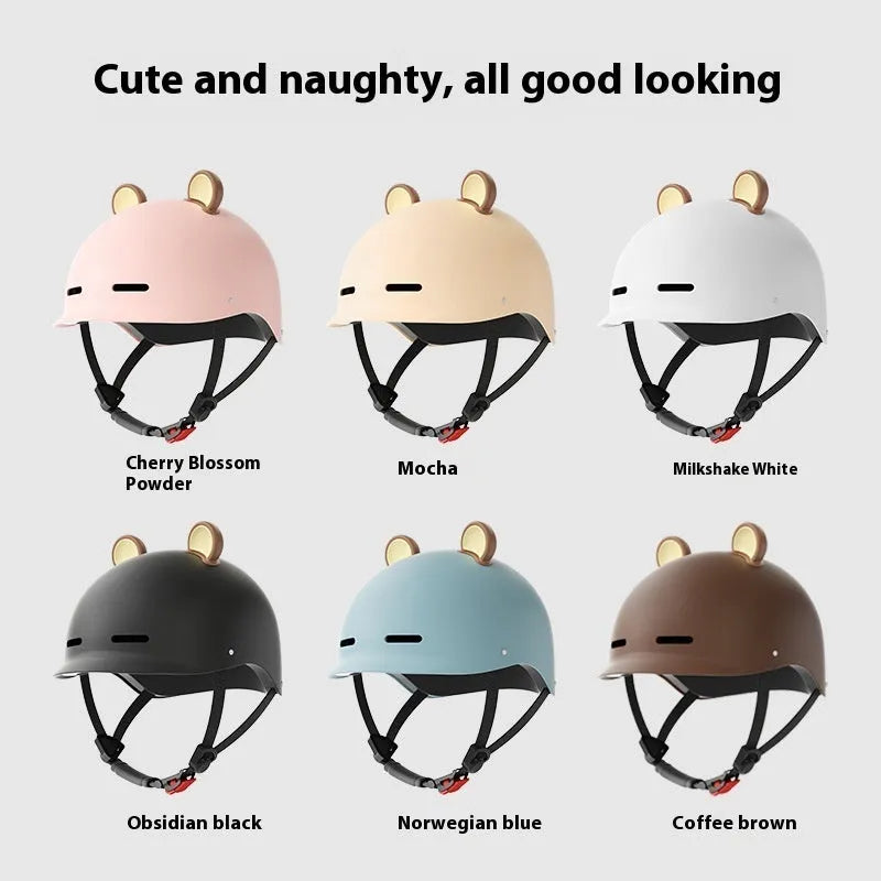 Seasons universal 3C certification electric bicycle helmet ABS material multiple colours mocha coffee brown Norwegian blue