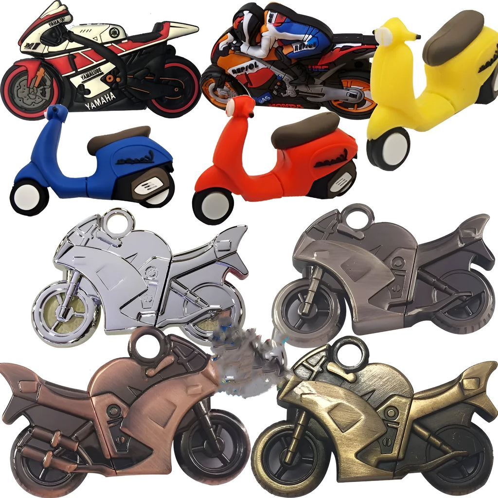 Metal USB 3.0 flash drive with necklace feature and transport vehicle design