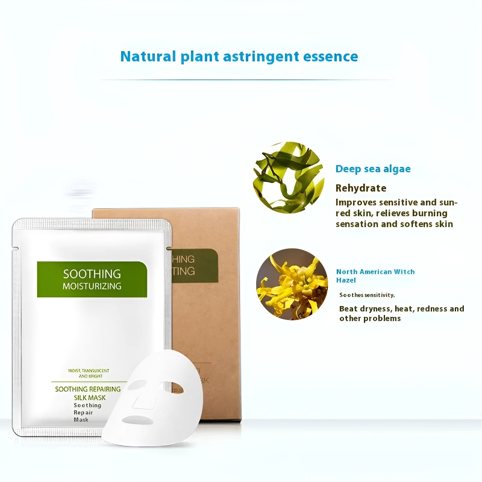 Soothing Silk Moisturizing Facial Mask 25 g white sheet for sensitive skin in box