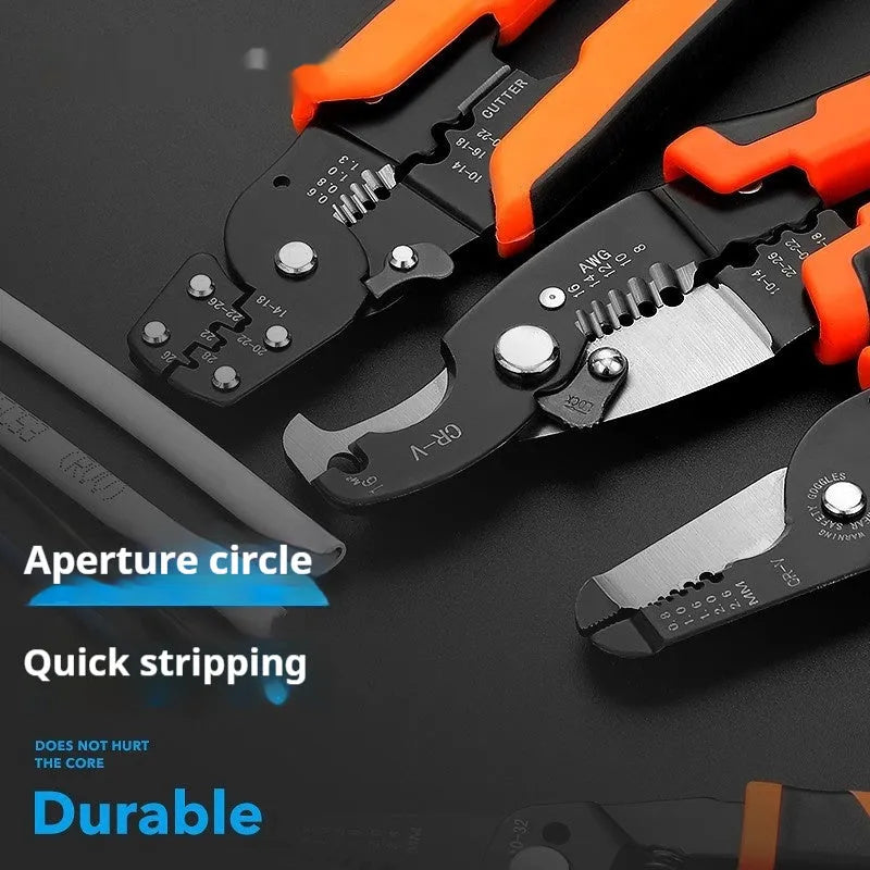 Fully automatic wire stripping pliers tool with box-mounted design for electrical work