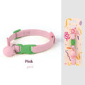 Elastic polyester decorative dog collar for small breeds, adjustable from 22cm to 32cm, shown in a monochrome colour.