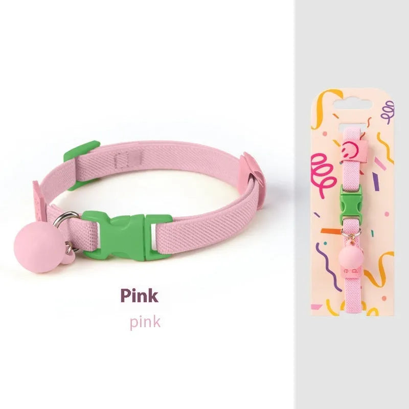 Elastic polyester decorative dog collar for small breeds, adjustable from 22cm to 32cm, shown in a monochrome colour.