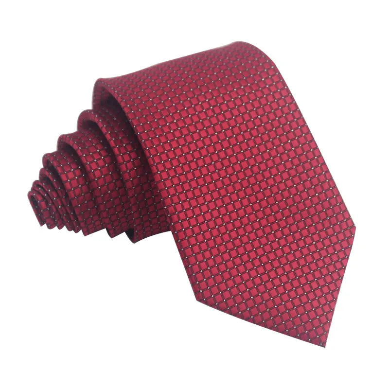 8cm wide jacquard striped polyester business tie showing textured pattern and arrow shape
