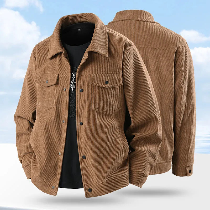 Men's black slim fit casual coat with American ruffle design on mannequin showing front view