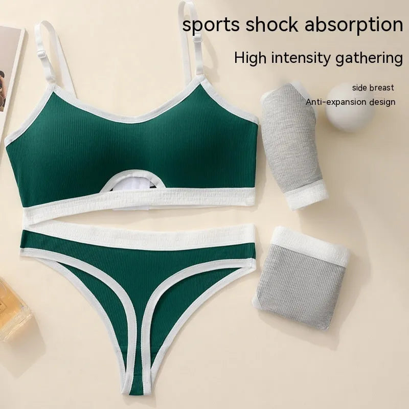 Sports underwear vest with moulded cups and contrast back design in multiple colour options