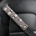 Cute cartoon sausage dog design PU leather seat belt shoulder pad protector 14x22cm