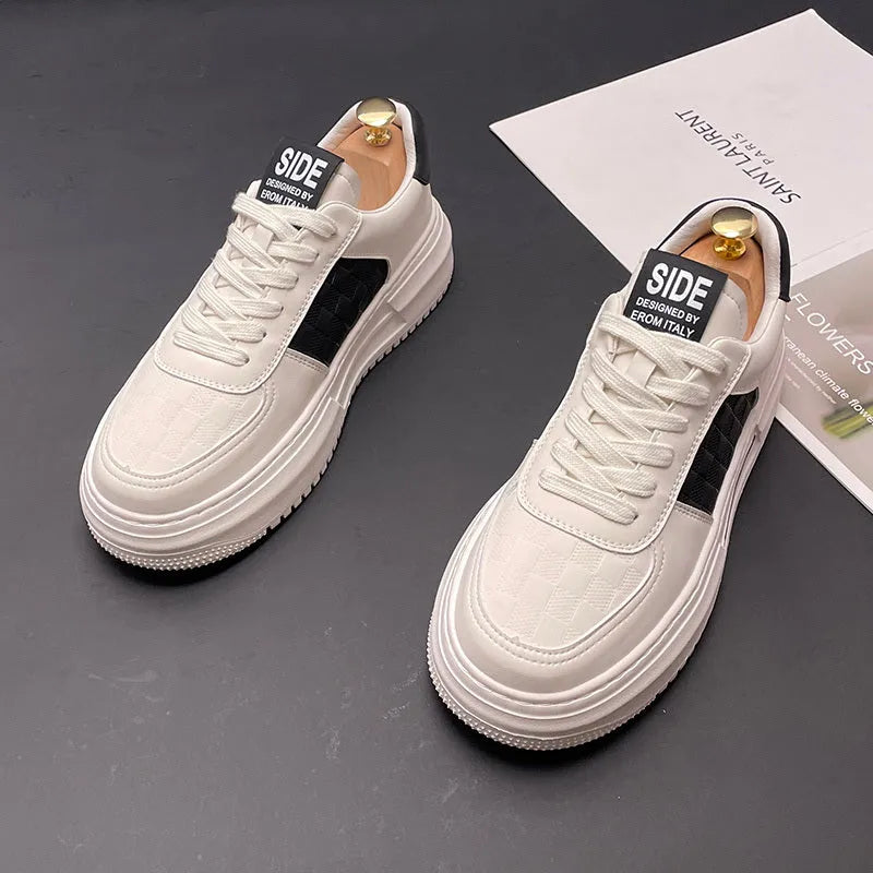 Unisex white casual sports shoes with green accents featuring cloth upper and rubber foam sole
