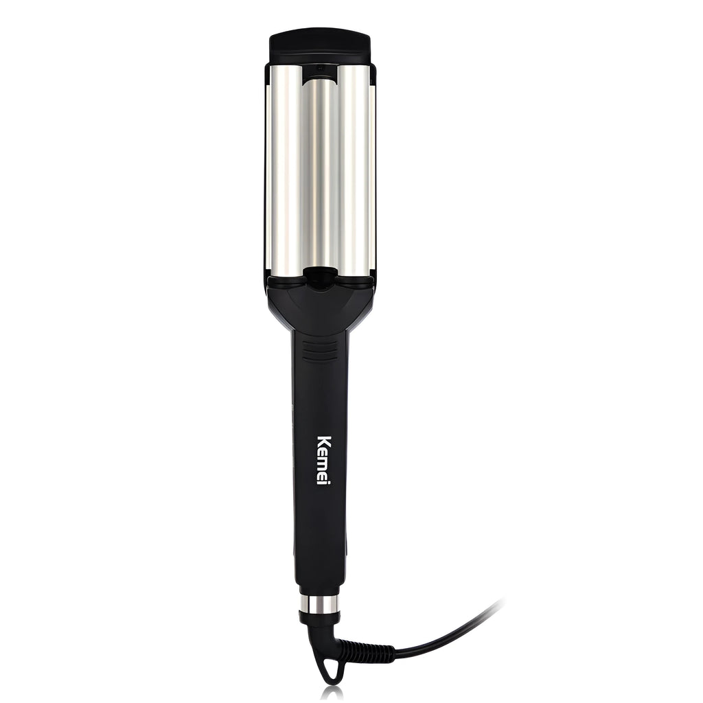 Black short hair curling iron with 16-20mm tourmaline ceramic barrel, 25W, EU plug