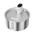 Black and white stainless steel pet water fountain with temperature control base