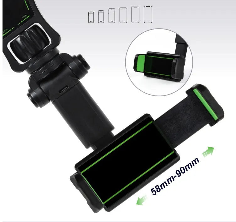 Car mobile phone holder clipped onto rear view mirror bracket, universal fit for GM vehicles, ABS plastic, black and green colour option