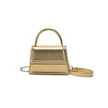 Retro PU leather crossbody bag in horizontal square shape with sewing line detailing