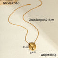 18K gold-plated geometric pendant on an adjustable stainless steel necklace chain.