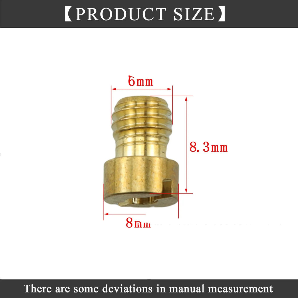 Single M6 brass carburetor main jet nozzle for Dellorto PHBN PHVA