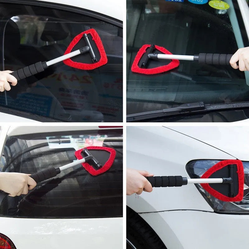 Car windshield window cleaning brush plastic handheld in red green and sapphire blue colours