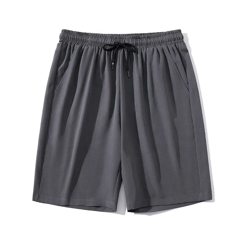 Men's ice silk sports casual cropped pants in quick-drying nylon fabric