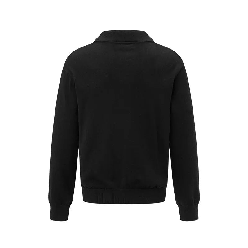 Loose pullover style acrylic blend sweater in black, dark grey, or creamy-white colours