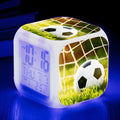 Square football pattern alarm clock with quiet operation for student or children's bedrooms