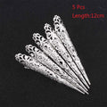 Set of 5 gold electroplated alloy nail rings 12cm long for Indian dance props