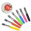 Stainless steel fruit corer with 178mm length and 20mm tube, lying flat on a clean surface
