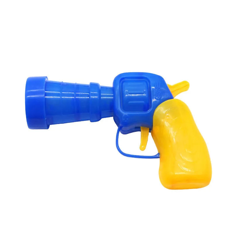 Plush pet toy launch gun with colourful yarn balls for indoor cat and dog play