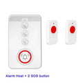 White emergency alert system with one buzzer unit and three portable emergency button transmitters