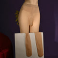 Men's cat scratch-resistant 30D transparent acrylic stockings in jumpsuit length, thin sheer tights for pet protection