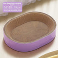 Green oval corrugated paper cat scratch board and nest measuring 55cm in diameter