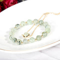 Double-layer strawberry crystal bracelet with lucky beads, electroplated real gold on copper, natural stone beads