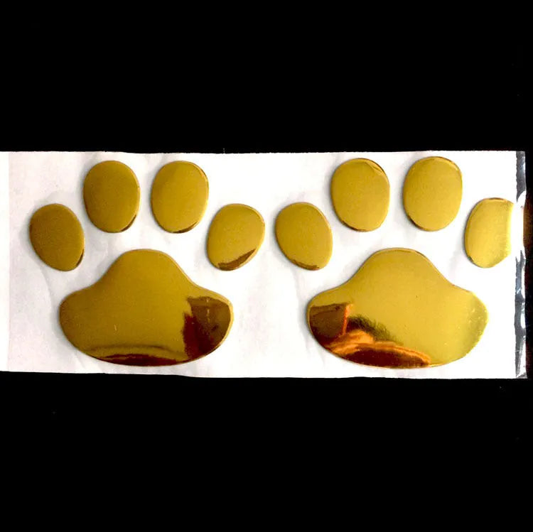 PVC car sticker with hand-shaped brush design and dog footprints pattern for bumper scratch coverage