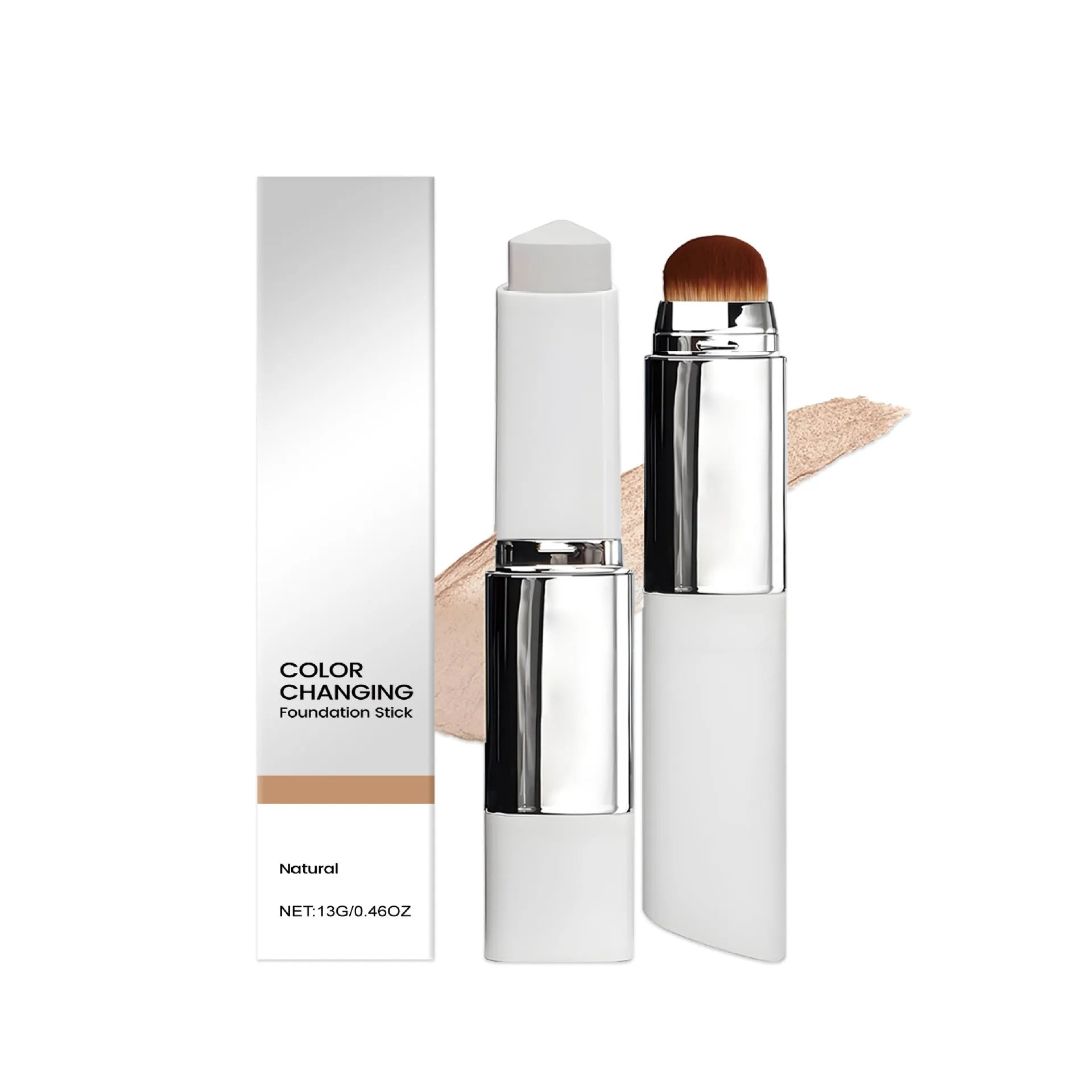 Clear and non-stuck powder daily external foundation stick in three shades: Ivory White, Natural, Deep Flesh, 13g each