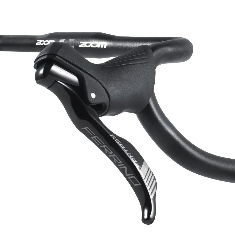 Black aluminum alloy road bike bent handlebar 31.8mm clamp 420mm width