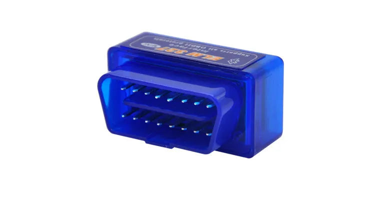 ELM327 mini OBD2 Bluetooth scanner for vehicle diagnostics with fault code reading and sensor monitoring